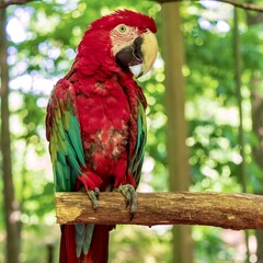 Tropical, exotic, talking,  macaw, parrot, bird, wildlife animal, perched in nature with vibrant colors and eyes looking at you.
