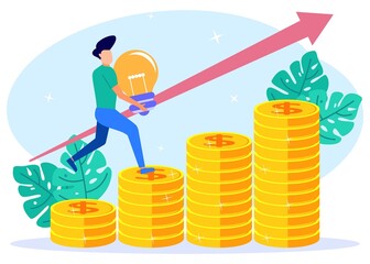 Illustration vector graphic cartoon character of business growth