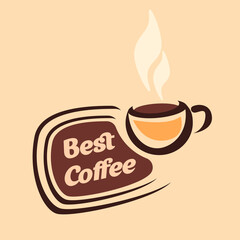 Best coffee. Vector sticker