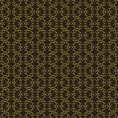 Abstract backgrounds pattern in vintage style with floral ornament on black background, wallpaper. Seamless pattern, texture. Vector art