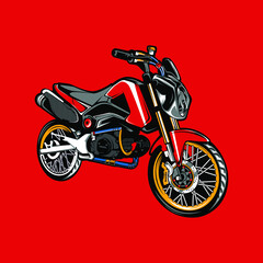 Fototapeta na wymiar Motorbike, Moped, Scooter illustration, Tshirt Design, t-Shirt Design