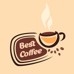 Best coffee. Vector sticker