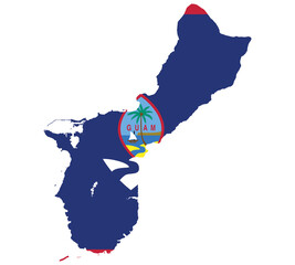 Map Flag of Guam isolated on white background. Vector illustration eps 10