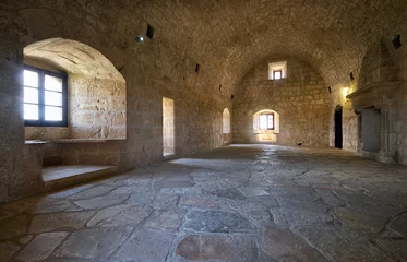 Gordijnen The room on the second storey of Kolossi Castle. Kolossi. Limassol District. Cyprus © Serg Zastavkin