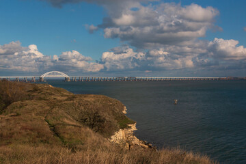 view of the white Crimean bridge