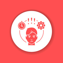 Anger management color glyph icon. Pictogram for web page