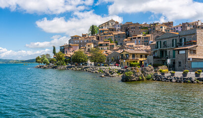 Scenic sight in Anguillara Sabazia on a sunny summer morning, Rome Province, Lazio, Italy.