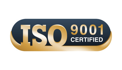 ISO 9001 golden medal emblem