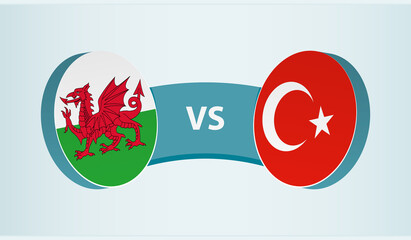 Wales versus Turkey, team sports competition concept.