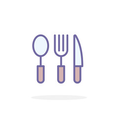 Cutlery icon in filled outline style.