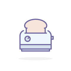 Toaster icon in filled outline style.