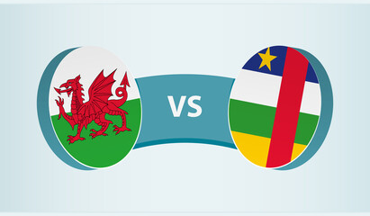 Wales versus Central African Republic, team sports competition concept.