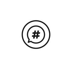 Obraz premium Hashtag icon. Vector illustration for graphic design, Web, UI, app.