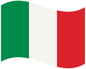 waving flag of Italy isolated over white