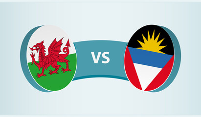 Wales versus Antigua and Barbuda, team sports competition concept.