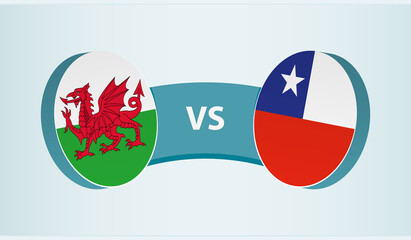 Wales versus Chile, team sports competition concept.