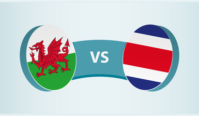 Wales versus Costa Rica, team sports competition concept.