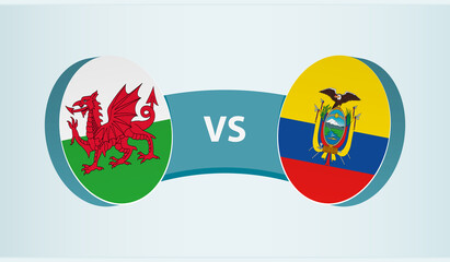 Wales versus Ecuador, team sports competition concept.