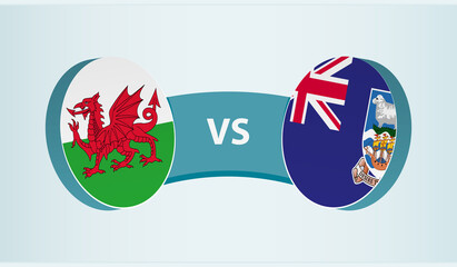 Wales versus Falkland Islands, team sports competition concept.