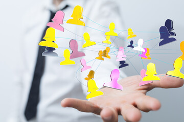 videoconference group of people talking in social network