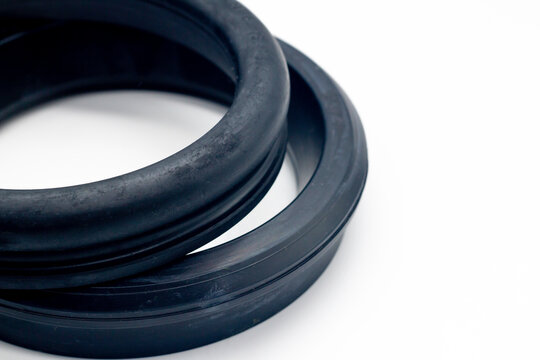 Ductile pipe gasket close-up, rubber gasket