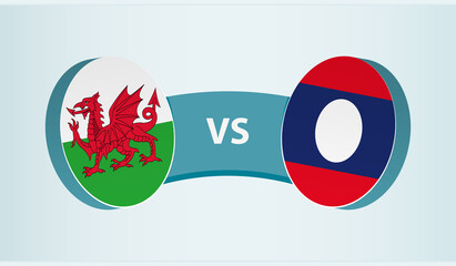 Wales versus Laos, team sports competition concept.