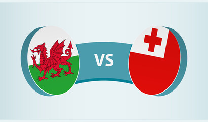 Wales versus Tonga, team sports competition concept.
