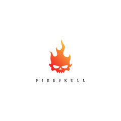 vector design fire skull logo. logo template