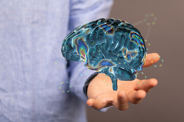 Wired brain illustration - next step to artificial intelligence