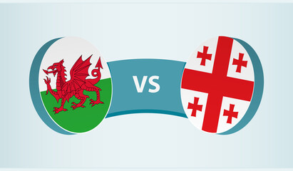 Wales versus Georgia, team sports competition concept.