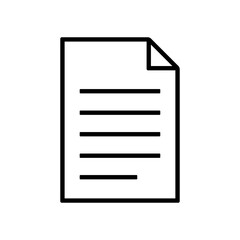 Vector document icon isolated on white background. File, text document, a sheet of paper document. Symbol for modern websites and mobile app UI designs