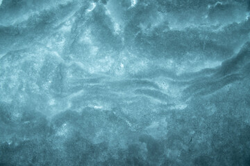 Ice And Snow On Window, Turquoise Coloured