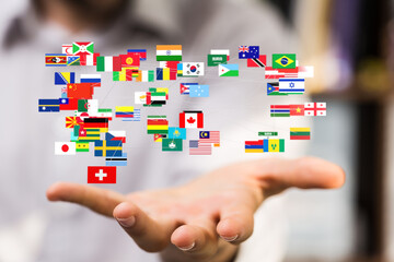 National flags of the countries 3d
