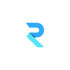 Letter R vector origami concept logo icon