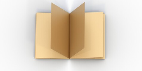 soft cover 3D illustration mock-up books.