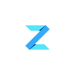 Letter Z vector origami concept logo icon