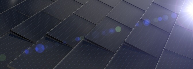 Solar power station - photovoltaics 3d.