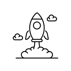 Rocket vector icon style illustration. EPS 10 File