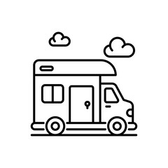 camping Bus vector icon style illustration. EPS 10 File
