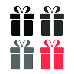 Collection of vector eps 10 gift. Gift isolated on white background.