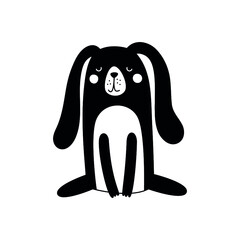 Hare or rabbit animal icon. Vector isolated zoology flat design of forest wild jackrabbit hare white and brown for wildlife fauna and nature zoo or open season hunting club or sport team badge