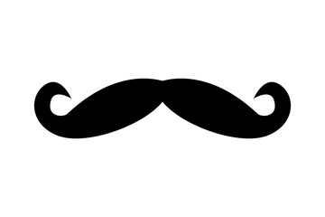 Retro mustache icon on white isolated background, vector illustration