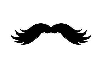 Retro mustache icon on white isolated background, vector illustration