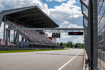 Obraz premium race track for racing sports cars before racing on a sunny day