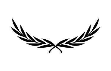 Laurel wreath icon. Laurel branch. Floral round frame of leaves. Vintage decorative element for award, medal, achievement, emblem, premium quality, ornate and logo.