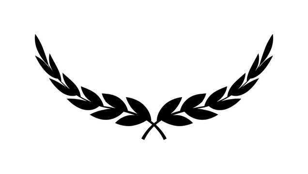 Laurel wreath icon. Laurel branch. Floral round frame of leaves. Vintage decorative element for award, medal, achievement, emblem, premium quality, ornate and logo.