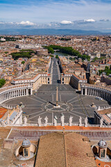 view of rome from the top of basilica saint peter rome vatican city - obrazy, fototapety, plakaty