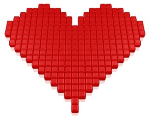Pixelherz - Herz aus roten kleinen Würfeln