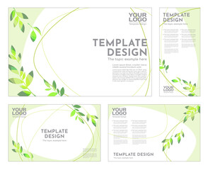 Green concept template design, Corporate identity layout for company event. Use for report, marketing, advertising, brochure, modern style. Vector