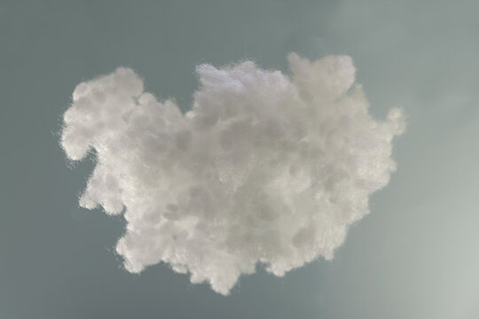 White synthetic winterizer in the form of a cloud.  Cloud storage concept. Cloud services concept. 